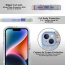 For iPhone 14 Varnishing Water Stick TPU + Hard Plastic Phone Case(10046 Flower)
