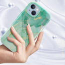 For iPhone 14 Varnishing Water Stick TPU + Hard Plastic Phone Case(10030 Marble)