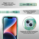 For iPhone 14 Varnishing Water Stick TPU + Hard Plastic Phone Case(10030 Marble)