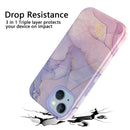 For iPhone 14 Varnishing Water Stick TPU + Hard Plastic Phone Case(10027 Marble)