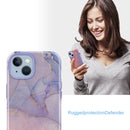For iPhone 14 Varnishing Water Stick TPU + Hard Plastic Phone Case(10027 Marble)