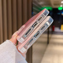 For iPhone 14 Pro Coloured Glaze Marble Phone Case(Pink Grey)