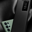 For Samsung Galaxy S22 Ultra 5G QIALINO Magnetic Genuine Leather Phone Case(Green)
