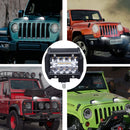 4 inch 13W 3 Row Car LED Strip Light Working Refit Off-road Vehicle Lamp Roof Strip Light with Yellow White Flash