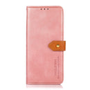 For Xiaomi Redmi K50 Ultra/12T/12T Pro KHAZNEH Dual-color Cowhide Texture Leather Phone Case(Rose Gold)