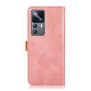 For Xiaomi Redmi K50 Ultra/12T/12T Pro KHAZNEH Dual-color Cowhide Texture Leather Phone Case(Rose Gold)