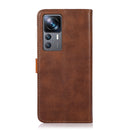 For Xiaomi Redmi K50 Ultra/12T/12T Pro KHAZNEH Dual-color Cowhide Texture Leather Phone Case(Brown)