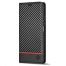 For Xiaomi 12T/12T Pro LC.IMEEKE Carbon Fiber Texture Flip Leather Phone Case(Horizontal Black)