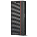 For Xiaomi 12T/12T Pro LC.IMEEKE Carbon Fiber Texture Flip Leather Phone Case(Vertical Black)