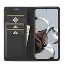 For Xiaomi 12T/12T Pro LC.IMEEKE Carbon Fiber Texture Flip Leather Phone Case(Vertical Black)