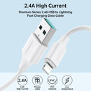 JOYROOM S-UL012A9 2.4A USB to 8 Pin Fast Charging Data Cable, Length:2m(Black)