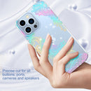 For iPhone 13 Pro Laser IMD Phone Case(ZK002BL Small Flower)
