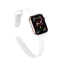 For Apple Watch 5/4 44mm & 3/2/1 42mm Thin Silicone Watch Band(White)