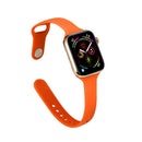 For Apple Watch 5/4 44mm & 3/2/1 42mm Thin Silicone Watch Band(Orange)