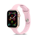 For Apple Watch 5/4 44mm & 3/2/1 42mm Thin Silicone Watch Band(Pink)