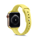For Apple Watch 5/4 44mm & 3/2/1 42mm Thin Silicone Watch Band(Yellow)