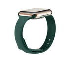 For Apple Watch 5/4 44mm & 3/2/1 42mm Thin Silicone Watch Band(Deep Green)