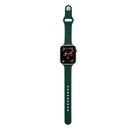 For Apple Watch 5/4 44mm & 3/2/1 42mm Thin Silicone Watch Band(Deep Green)