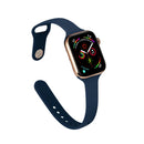 For Apple Watch 5/4 44mm & 3/2/1 42mm Thin Silicone Watch Band(Dark Blue)