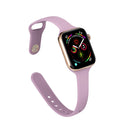 For Apple Watch 5/4 44mm & 3/2/1 42mm Thin Silicone Watch Band(Purple)