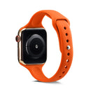 For Apple Watch 5/4 40mm & 3/2/1 38mm Thin Silicone Watch Band(Orange)