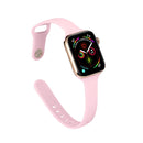 For Apple Watch 5/4 40mm & 3/2/1 38mm Thin Silicone Watch Band(Pink)