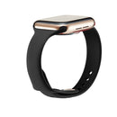 For Apple Watch 5/4 40mm & 3/2/1 38mm Thin Silicone Watch Band(Black)