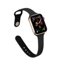 For Apple Watch 5/4 40mm & 3/2/1 38mm Thin Silicone Watch Band(Black)