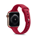 For Apple Watch 5/4 40mm & 3/2/1 38mm Thin Silicone Watch Band(Rose Red)