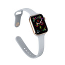 For Apple Watch 5/4 40mm & 3/2/1 38mm Thin Silicone Watch Band(Light Grey)