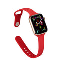 For Apple Watch 5/4 40mm & 3/2/1 38mm Thin Silicone Watch Band(Camellia Red)
