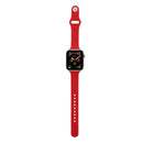 For Apple Watch 5/4 40mm & 3/2/1 38mm Thin Silicone Watch Band(Camellia Red)