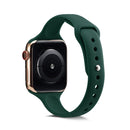 For Apple Watch 5/4 40mm & 3/2/1 38mm Thin Silicone Watch Band(Deep Green)