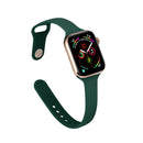 For Apple Watch 5/4 40mm & 3/2/1 38mm Thin Silicone Watch Band(Deep Green)