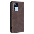 For Xiaomi 12T / 12T Pro / Redmi K50 Ultra Magnetic RFID Blocking Anti-Theft Leather Phone Case(Brown)