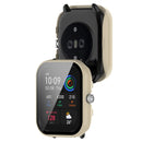 For Amazfit GTS4 Mini PC + Tempered Glass Integrated Protective Watch Case(Ivory White)