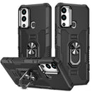 For Infinix Hot 12i Ring Holder Armor Hybrid Phone Case(Black)