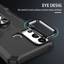 For Infinix Hot 12i Ring Holder Armor Hybrid Phone Case(Black)