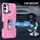 For Infinix Hot 12i Ring Holder Armor Hybrid Phone Case(Pink)
