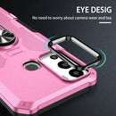 For Infinix Hot 12i Ring Holder Armor Hybrid Phone Case(Pink)