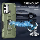 For Infinix Hot 12i Ring Holder Armor Hybrid Phone Case(Green)