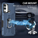 For Infinix Hot 12i Ring Holder Armor Hybrid Phone Case(Blue)