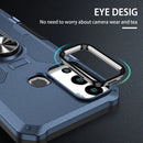 For Infinix Hot 12i Ring Holder Armor Hybrid Phone Case(Blue)