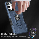 For Infinix Hot 12i Ring Holder Armor Hybrid Phone Case(Blue)