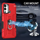 For Infinix Hot 12i Ring Holder Armor Hybrid Phone Case(Red)