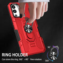 For Infinix Hot 12i Ring Holder Armor Hybrid Phone Case(Red)