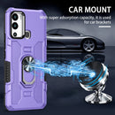 For Infinix Hot 12i Ring Holder Armor Hybrid Phone Case(Purple)