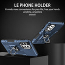 For Samsung Galaxy A73 5G Ring Holder Armor Hybrid Phone Case(Blue)