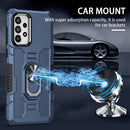 For Samsung Galaxy A73 5G Ring Holder Armor Hybrid Phone Case(Blue)