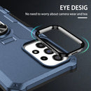 For Samsung Galaxy A73 5G Ring Holder Armor Hybrid Phone Case(Blue)